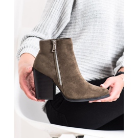 Marquiz Warm boots with a decorative zipper brown green 1