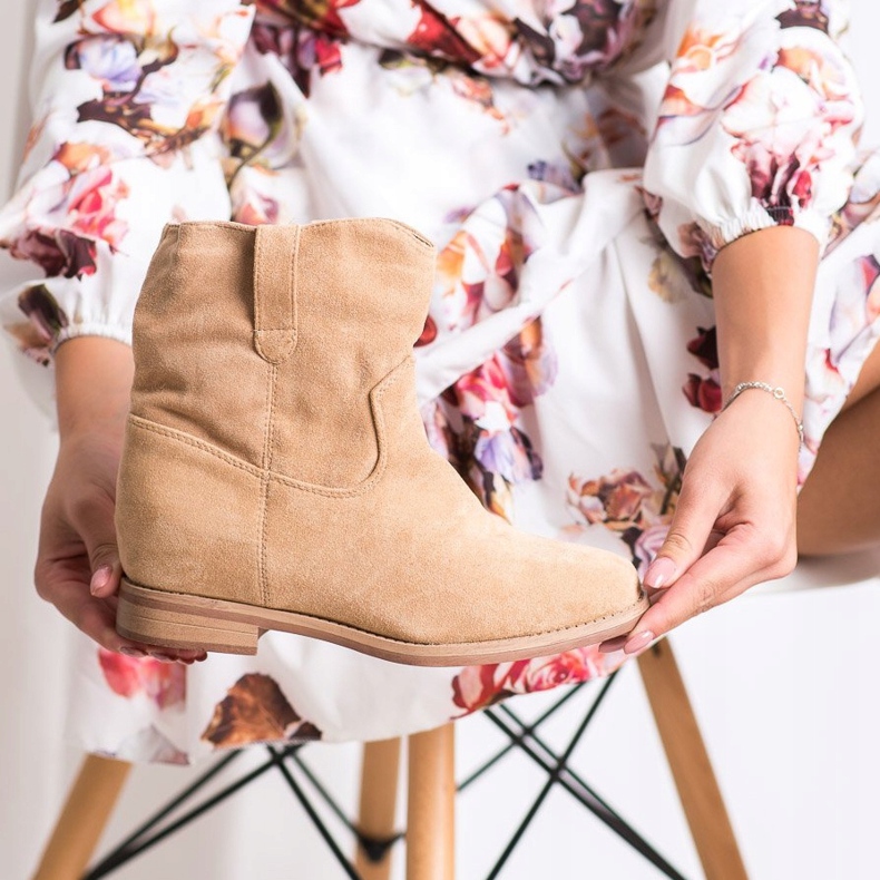 Seastar Warm cowboy boots on the wedge beige 1