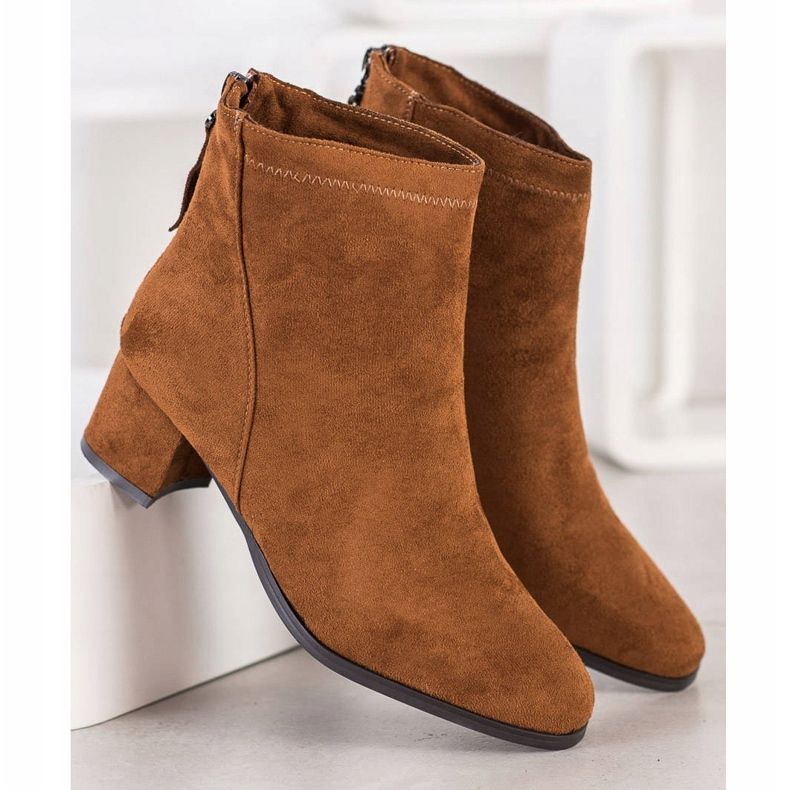 Sabatina Camel Booties On A Post brown multicolored 2
