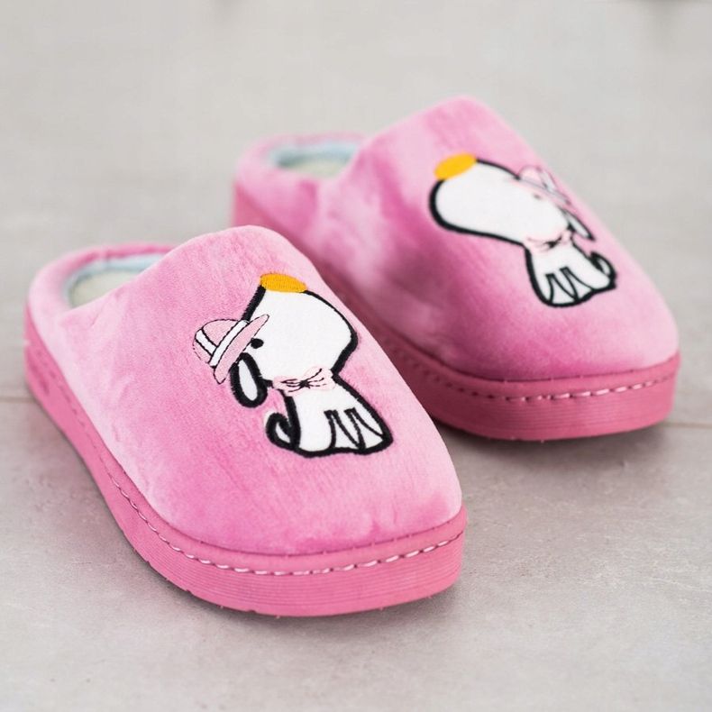 Bona Comfortable Slippers With Application pink 1