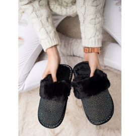 Bona Comfortable Slippers With Fur black 1