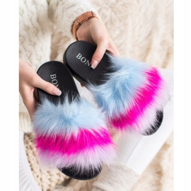 Bona Colorful Slippers With Fur multicolored 2