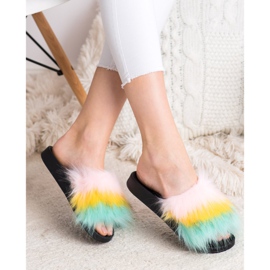 Bona Colorful Slippers With Fur multicolored 1