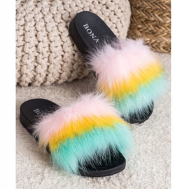 Bona Colorful Slippers With Fur multicolored 3