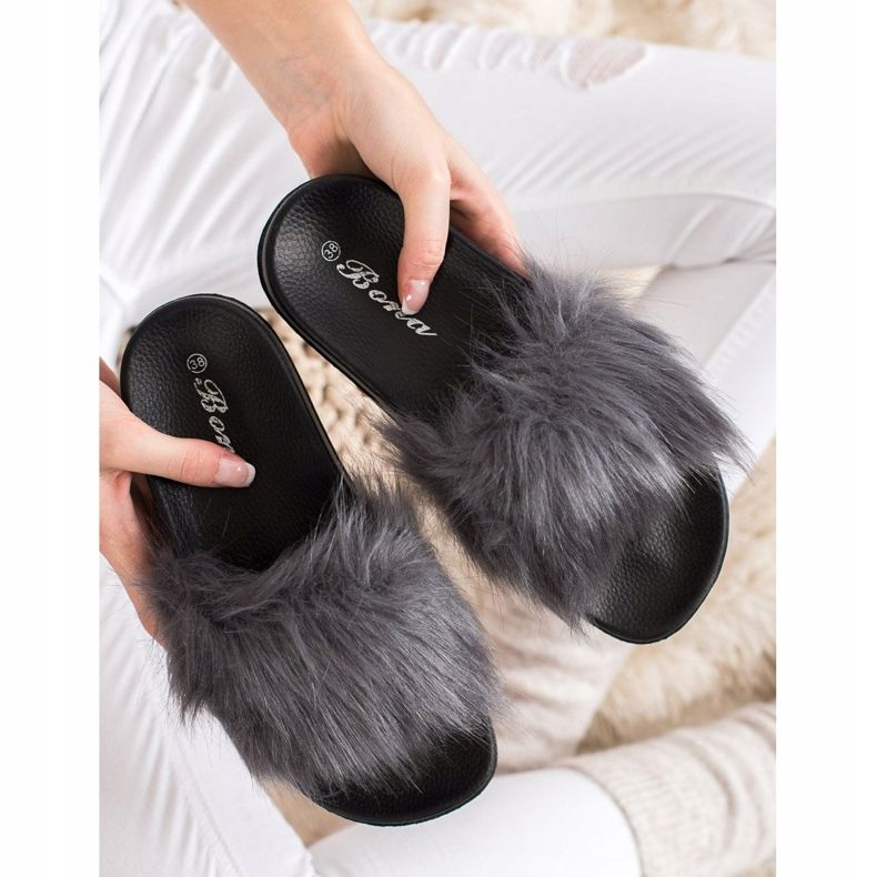 SHELOVET Stylish slippers grey 1