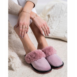Bona Comfortable Slippers With Fur pink 2