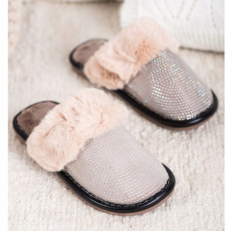 Bona Comfortable Slippers With Fur beige 1