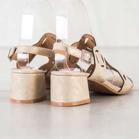 Kylie Elegant sandals with an openwork pattern beige 1