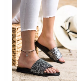 Filippo Slippers With Glitter black silver 1