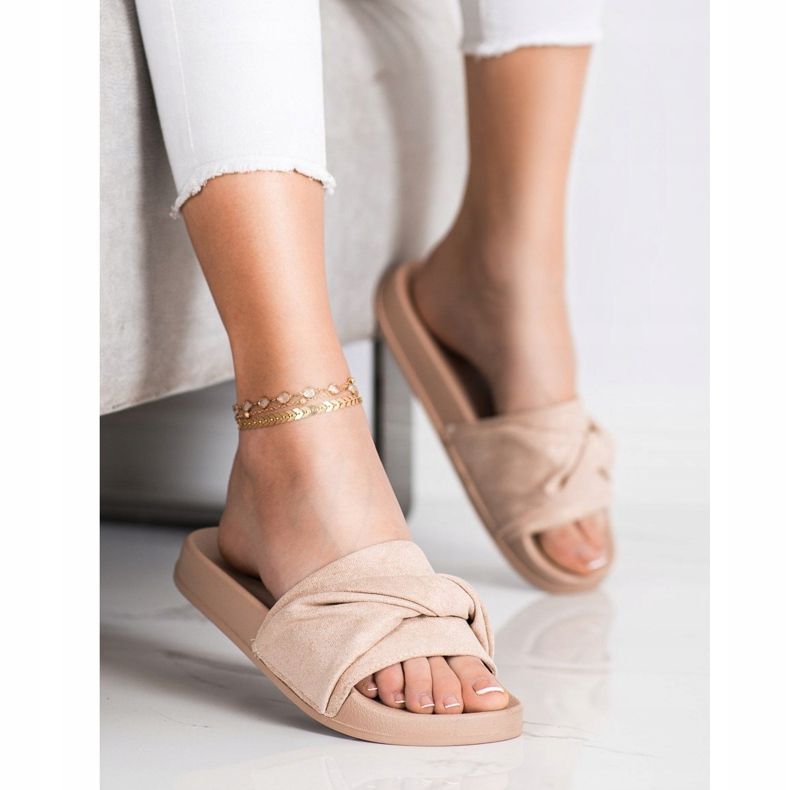 Comfortable VINCEZA Suede Slippers brown 2