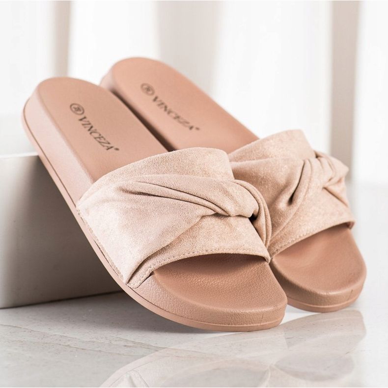 Comfortable VINCEZA Suede Slippers brown 1