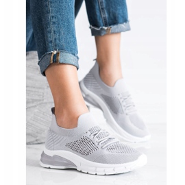 Filippo Lace-up, openwork sneakers grey 2