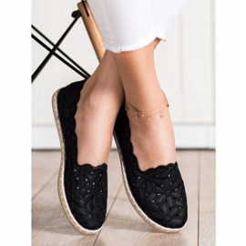 SHELOVET Espadrilles With A Floral Pattern black 2