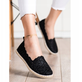 SHELOVET Espadrilles With A Floral Pattern black 1