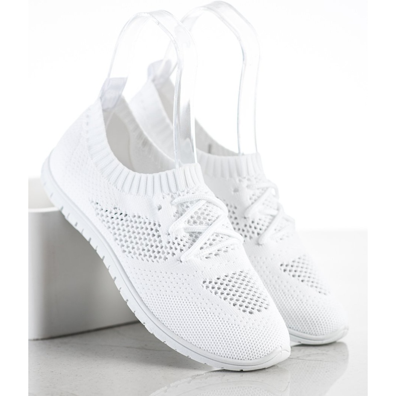 SHELOVET White openwork sneakers 1