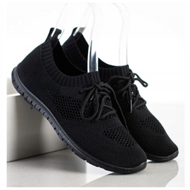 SHELOVET Black openwork sneakers 1