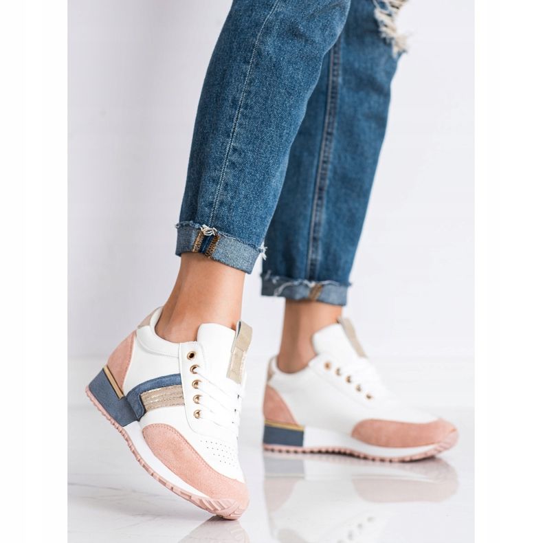 SHELOVET Sneakers With Suede Insert white multicolored 1