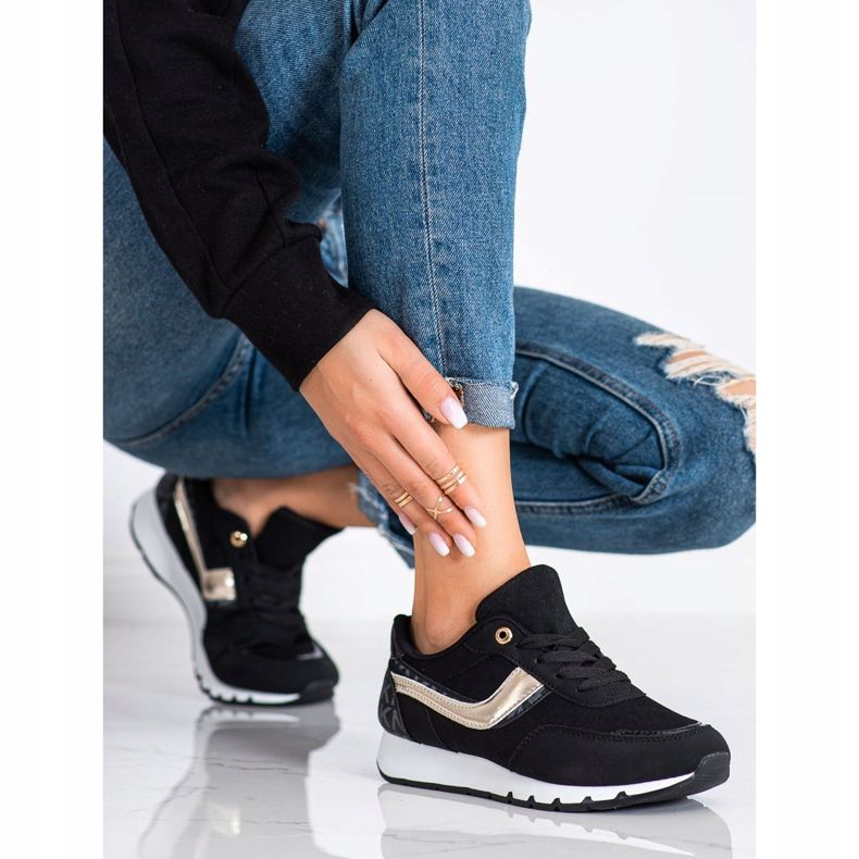 SHELOVET Black Sport Shoes 2