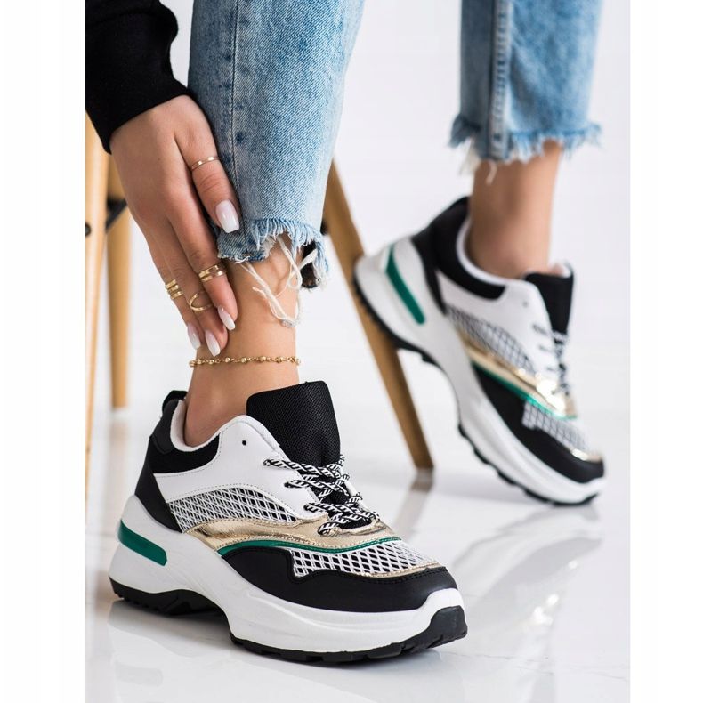 SHELOVET Sneakers On The Platform With Mesh white black multicolored 1