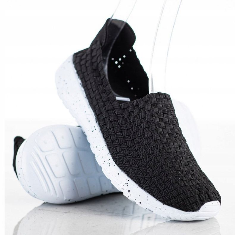 Sabatina Black Braided Slipons 1