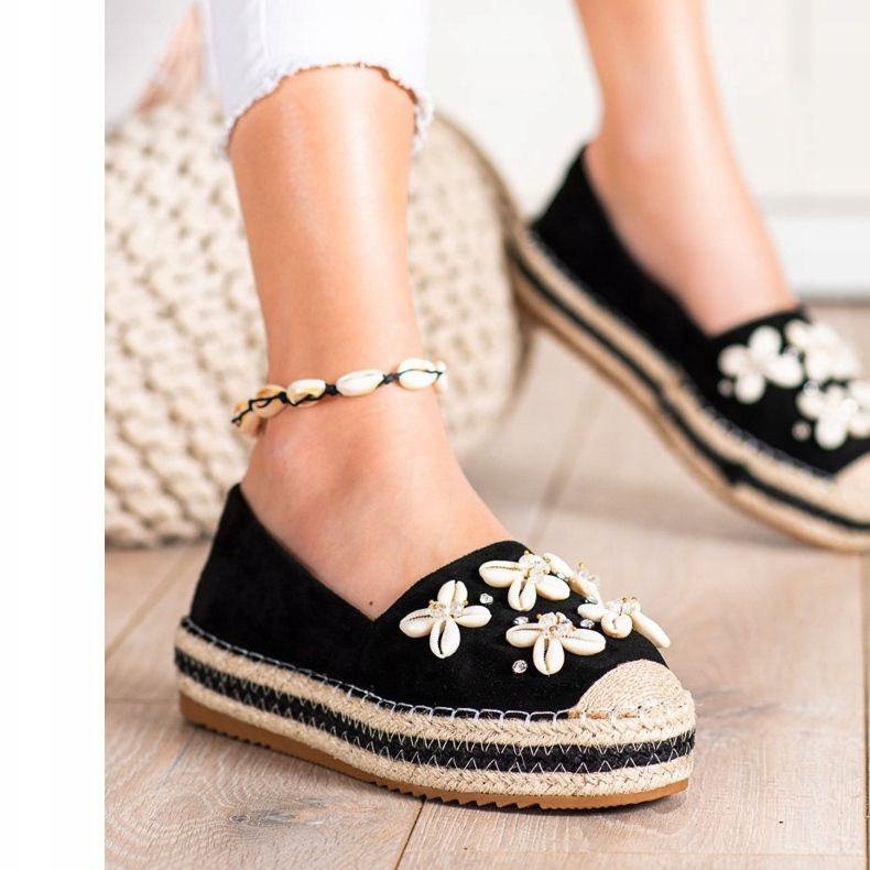 Seastar Espadrilles With Shells black 1