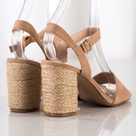 Sandals With A Braided Heel VINCEZA beige 2