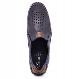 Mario Pala Men's shoes moccasins 901 summer navy blue grain brown 4