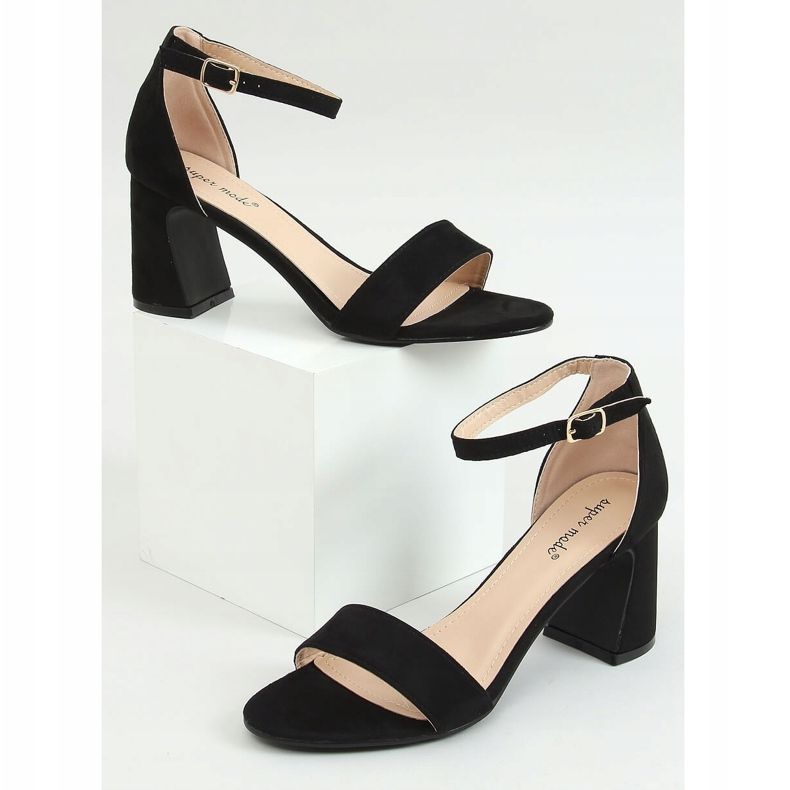 Black high-heeled sandals 8741 Black 2