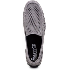 Polbut Men's leather loafers 2105P gray grey 1