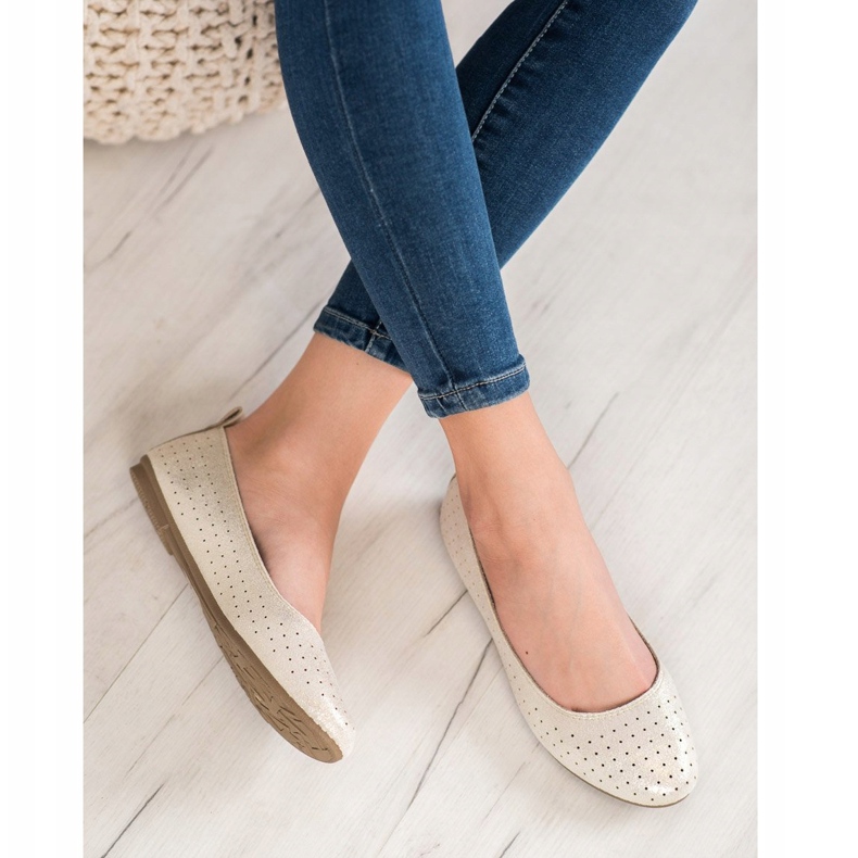 SHELOVET Openwork ballerinas golden 1