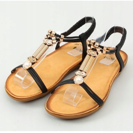 Black women's sandals H075 Negro 1