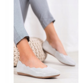Filippo Elegant Leather Ballerinas grey 1