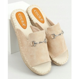 Beige espadrilles slippers with a buckle 8294 Beige 1
