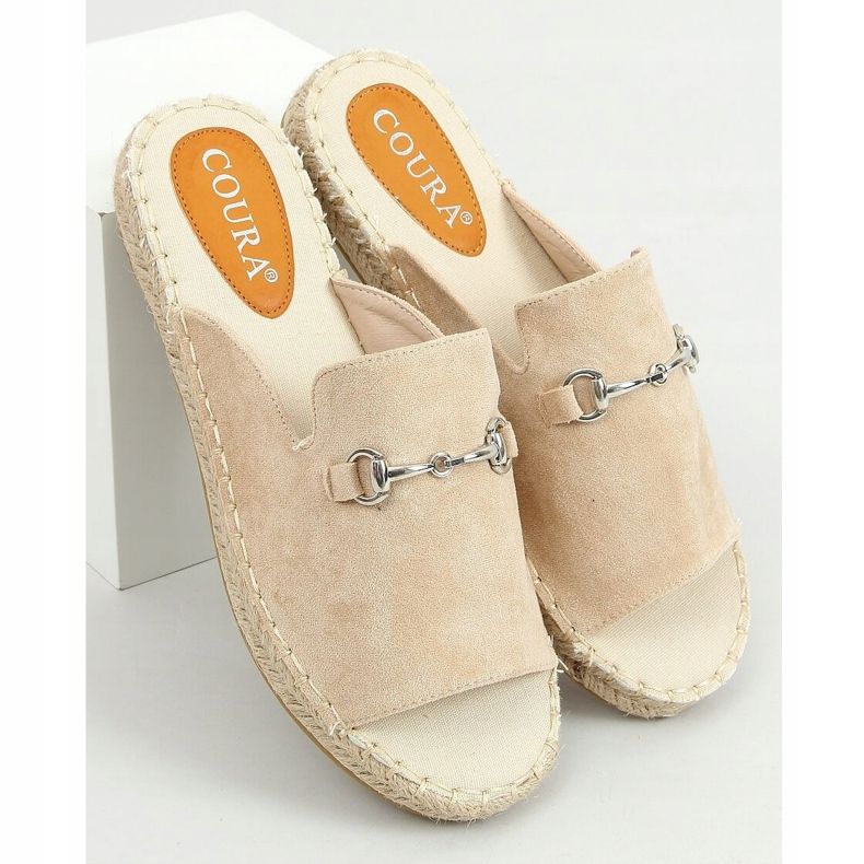 Beige espadrilles slippers with a buckle 8294 Beige 1