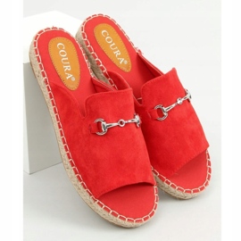 Slippers espadrilles with a buckle red 8294 Red 1