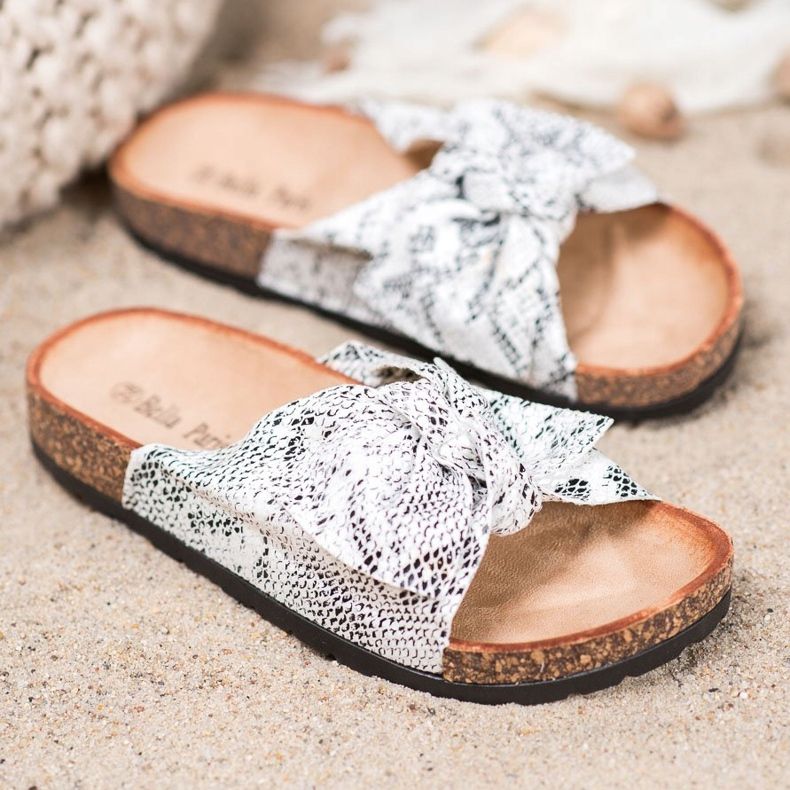 Bella Paris Snake Print Slippers grey 1