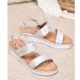 Small Swan Comfortable Sandals With Holo Effect grey 1
