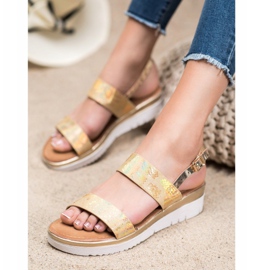 Small Swan Comfortable Sandals With Holo Effect golden 1
