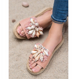 Seastar Fashionable flip-flops with shells pink 2