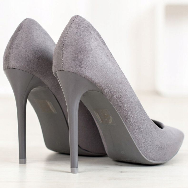 Small Swan Gray Stilettos With Suede grey 1