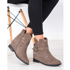 Filippo Decorated Leather Booties beige 2