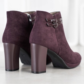 M.Daszyński Elegant boots with stripes red multicolored 1