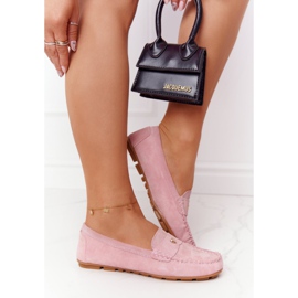 S.Barski Women's Suede Loafers S. Bararski Pink 1
