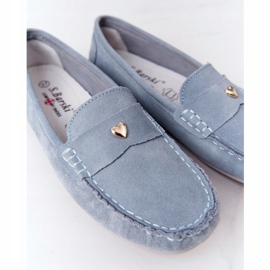 S.Barski Women's Suede Loafers S. Barski Blue 1