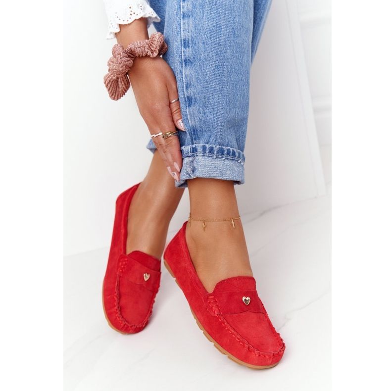 S.Barski Women's suede loafers from S. Bararski Red 1