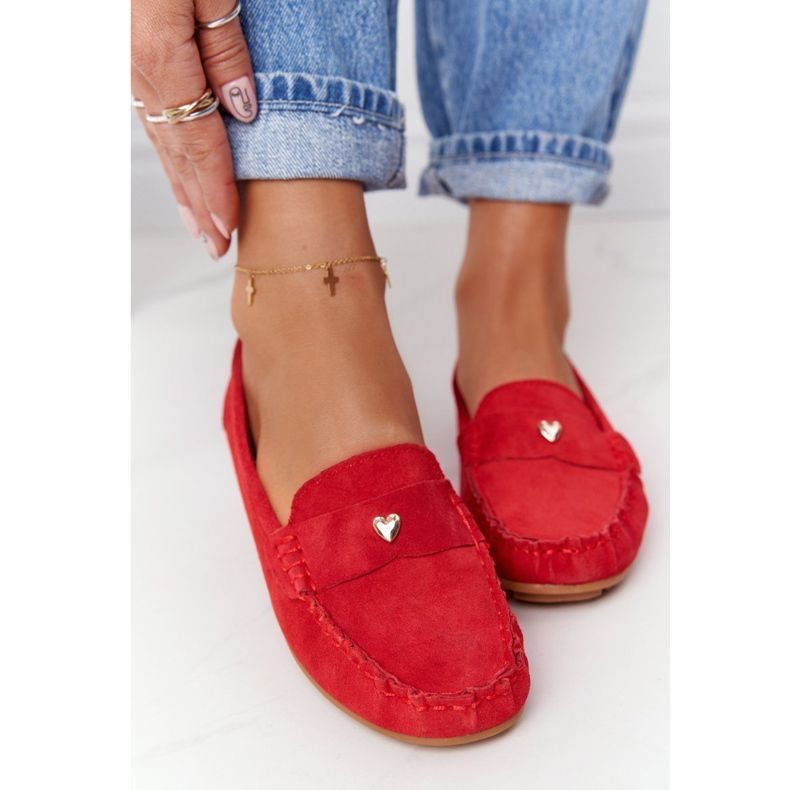S.Barski Women's suede loafers from S. Bararski Red 2