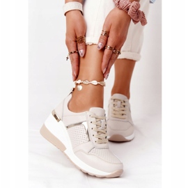 S.Barski Leather Wedge Sneakers S. Barki Beige 2