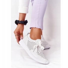 S.Barski Openwork Leather Sport Shoes S. Bararski White 2 S.Barski Openwork Leather Sport Shoes S. Bararski White 2