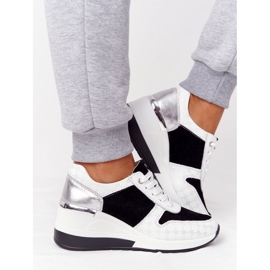 Leather Wedge Sneakers S.Barski Black-White 2