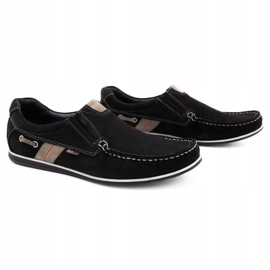 Kampol Men's openwork loafers for summer 53/3 / P black beige 3